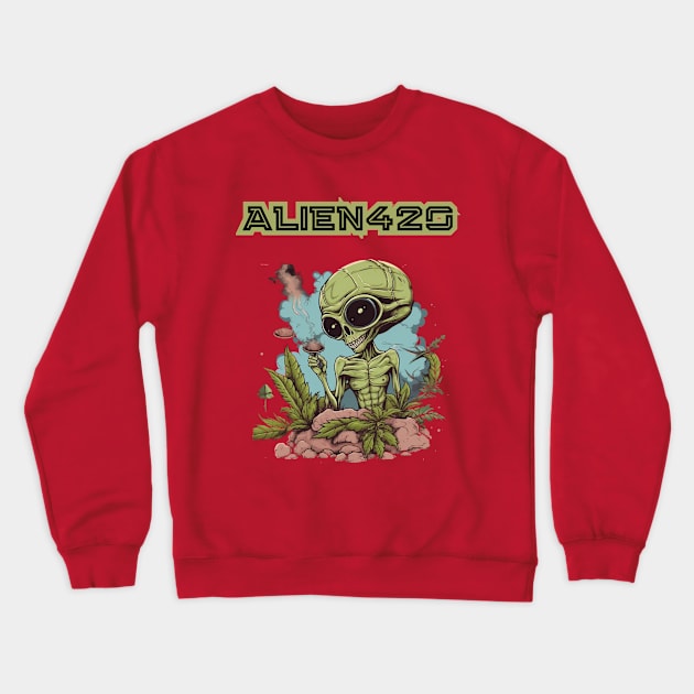 Alien 420 Og Kush Crewneck Sweatshirt by FrogandFog